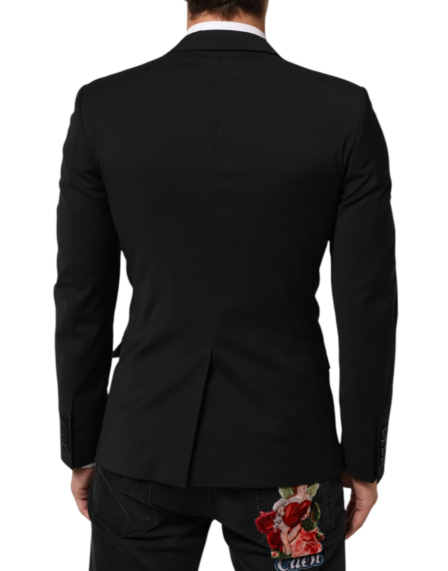 Dolce &amp; Gabbana – Schwarzer STAFF-Anzugblazer mit 2 Knöpfen