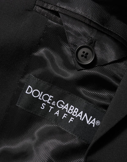 Dolce &amp; Gabbana – Schwarzer STAFF-Anzugblazer mit 2 Knöpfen
