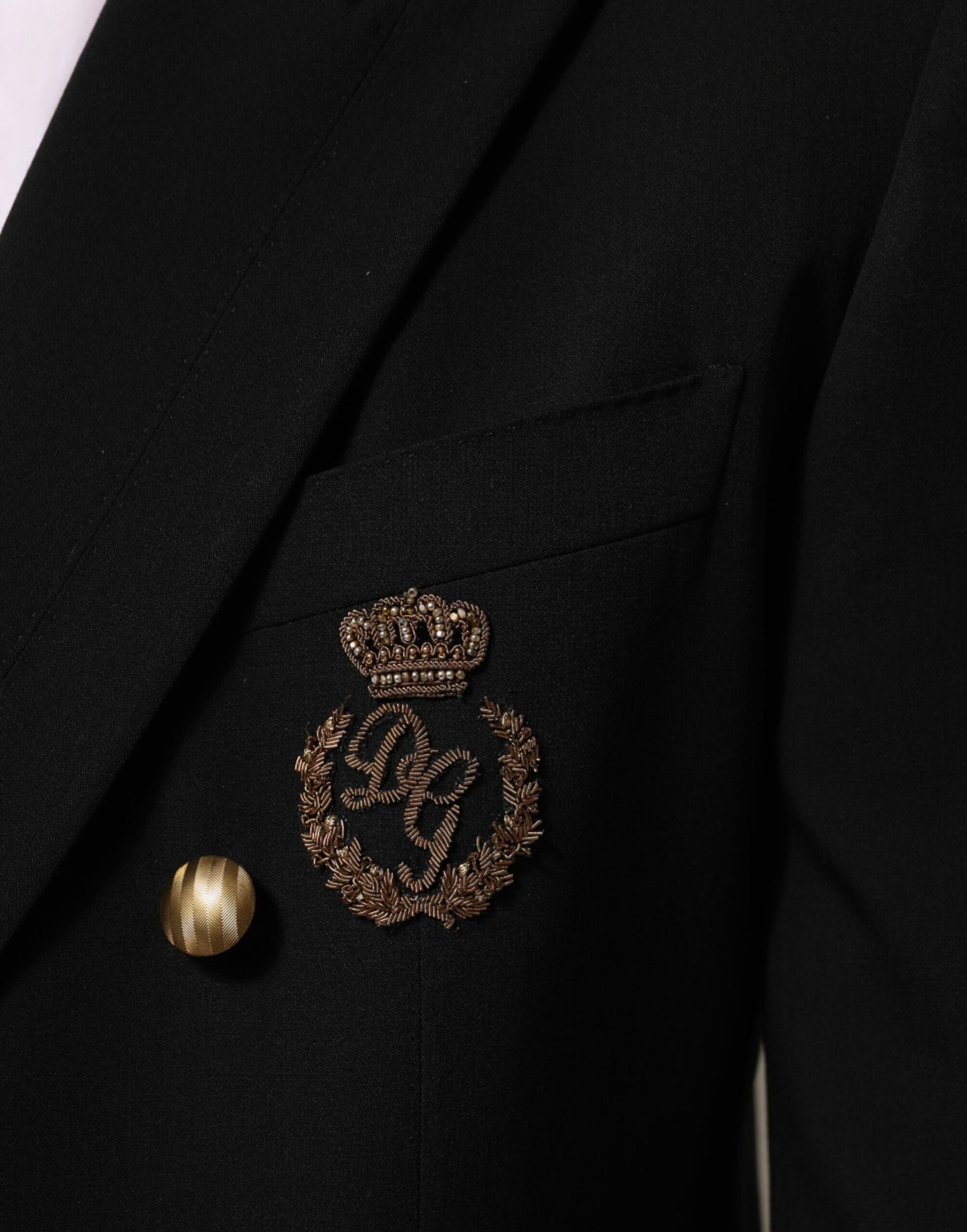 Dolce &amp; Gabbana Schwarzer Wollanzug mit 2 Knöpfen für Herren