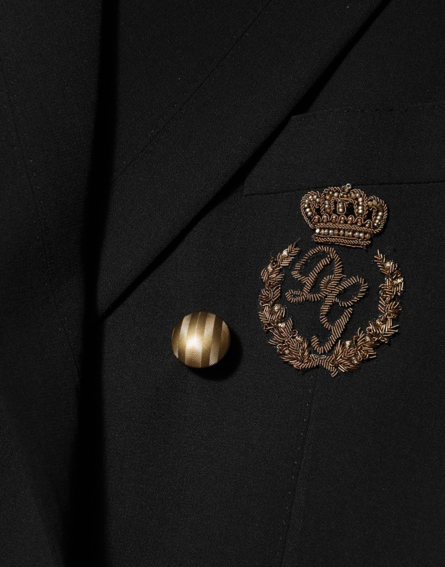 Dolce &amp; Gabbana Schwarzer Wollanzug mit 2 Knöpfen für Herren