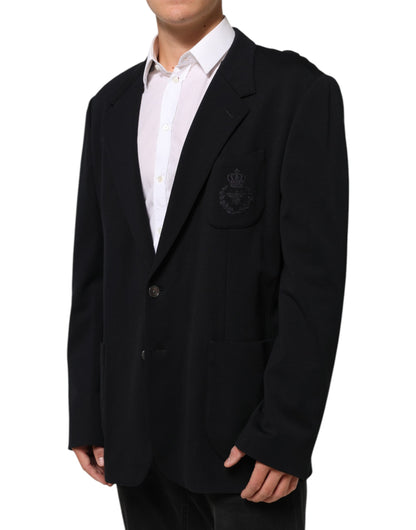 Dolce &amp; Gabbana – Schwarzer Blazer aus Viskose mit 2 Knöpfen