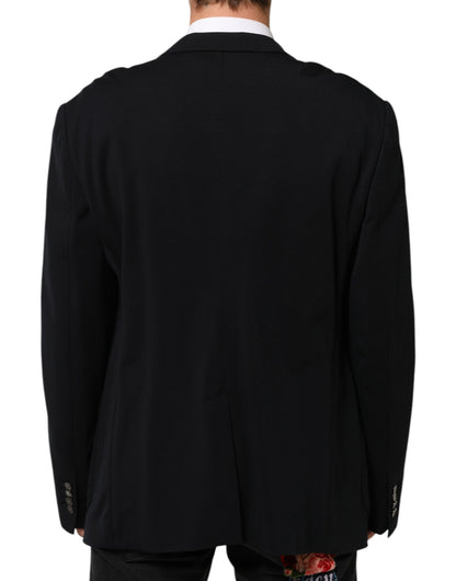 Dolce &amp; Gabbana – Schwarzer Blazer aus Viskose mit 2 Knöpfen