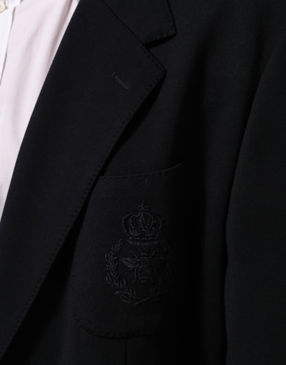 Dolce &amp; Gabbana – Schwarzer Blazer aus Viskose mit 2 Knöpfen