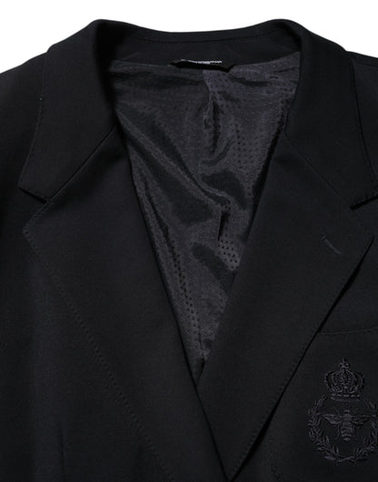 Dolce &amp; Gabbana – Schwarzer Blazer aus Viskose mit 2 Knöpfen