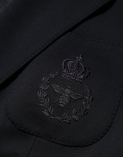 Dolce &amp; Gabbana – Schwarzer Blazer aus Viskose mit 2 Knöpfen