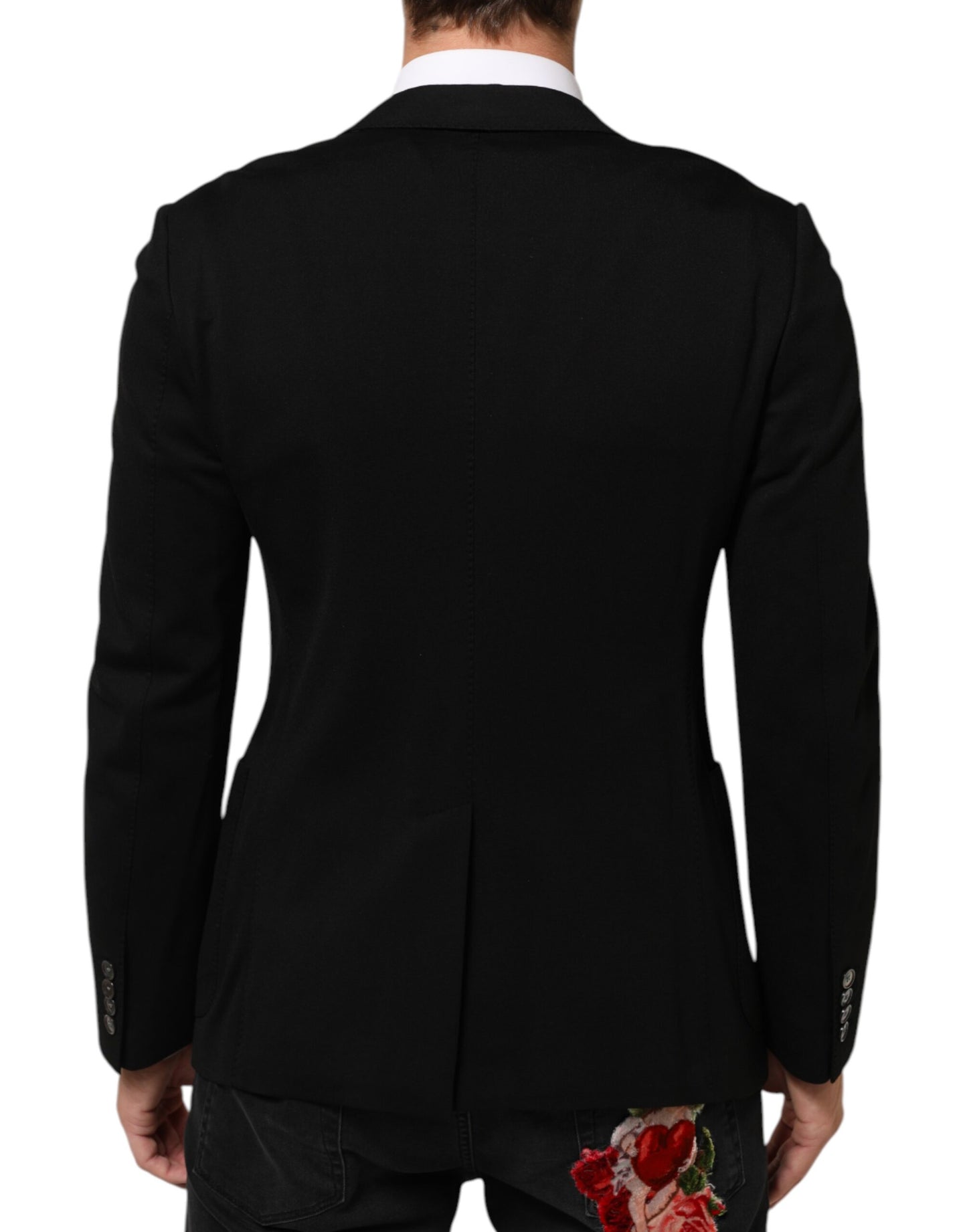 Dolce &amp; Gabbana – Schwarzer Blazer aus Viskose mit 2 Knöpfen