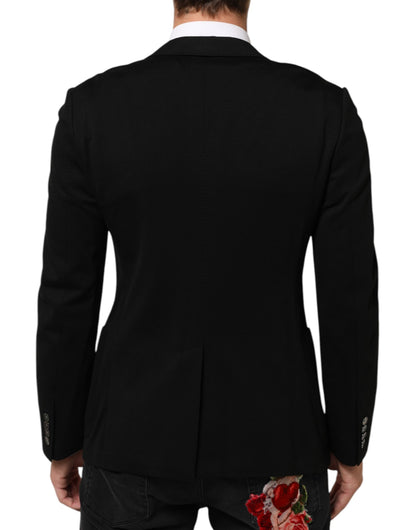 Dolce &amp; Gabbana – Schwarzer Blazer aus Viskose mit 2 Knöpfen