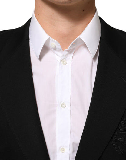 Dolce &amp; Gabbana – Schwarzer Blazer aus Viskose mit 2 Knöpfen