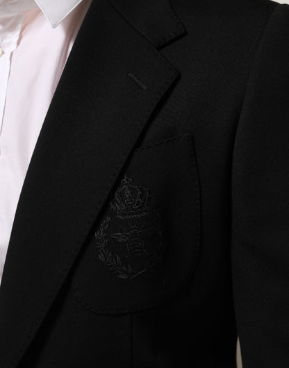 Dolce &amp; Gabbana – Schwarzer Blazer aus Viskose mit 2 Knöpfen
