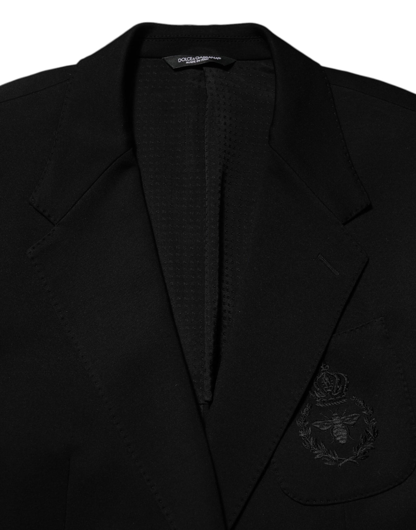 Dolce &amp; Gabbana – Schwarzer Blazer aus Viskose mit 2 Knöpfen