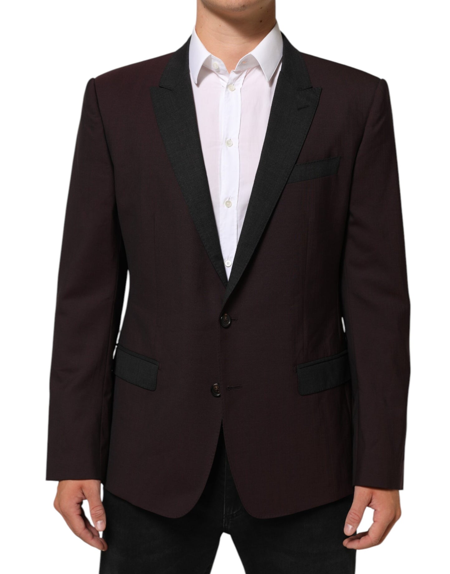 Dolce &amp; Gabbana – Kastanienbrauner Blazer aus Wolle mit 2 Knöpfen