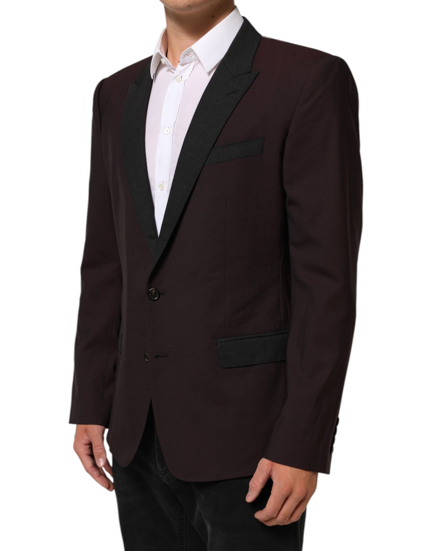 Dolce &amp; Gabbana – Kastanienbrauner Blazer aus Wolle mit 2 Knöpfen