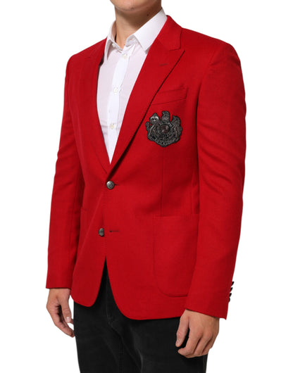 Dolce &amp; Gabbana – Roter Anzugsjacken-Blazer aus Kaschmir mit 2 Knöpfen