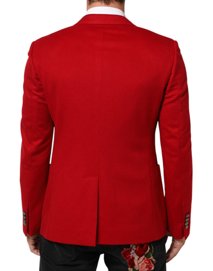 Dolce &amp; Gabbana – Roter Anzugsjacken-Blazer aus Kaschmir mit 2 Knöpfen