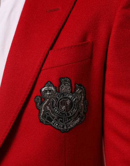 Dolce &amp; Gabbana – Roter Anzugsjacken-Blazer aus Kaschmir mit 2 Knöpfen