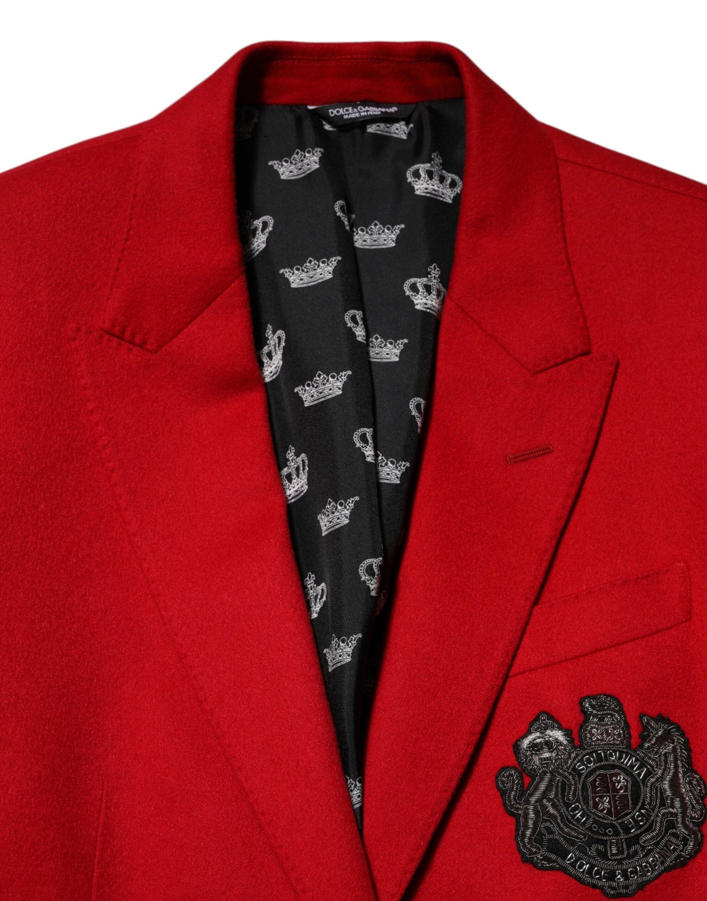 Dolce &amp; Gabbana – Roter Anzugsjacken-Blazer aus Kaschmir mit 2 Knöpfen