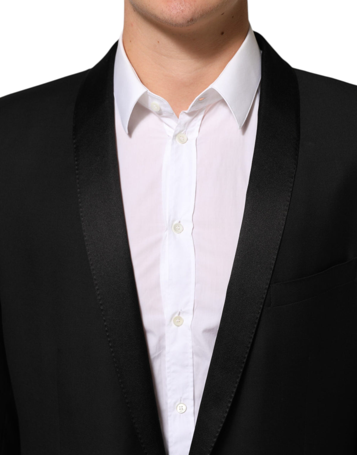 Dolce &amp; Gabbana Schwarzer Woll-Sakko mit 1 Knopf aus GOLD