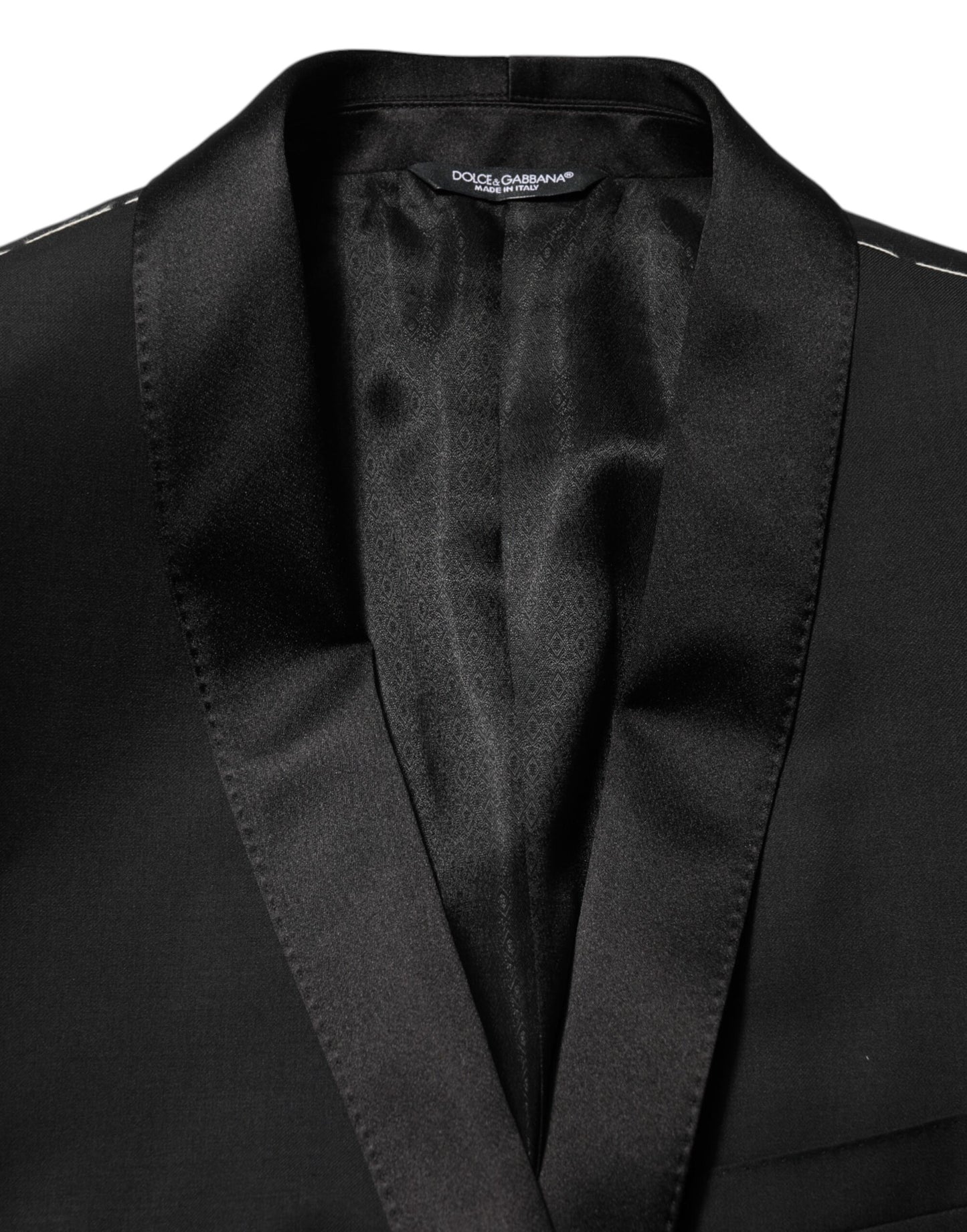 Dolce &amp; Gabbana Schwarzer Woll-Sakko mit 1 Knopf aus GOLD