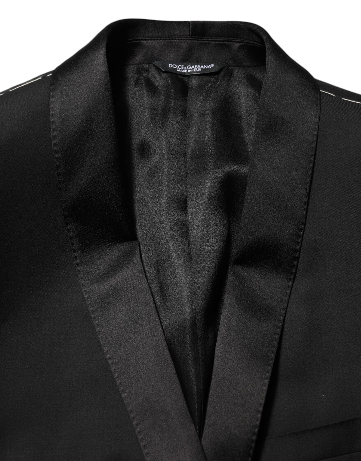 Dolce &amp; Gabbana Schwarzer Woll-Sakko mit 1 Knopf aus GOLD