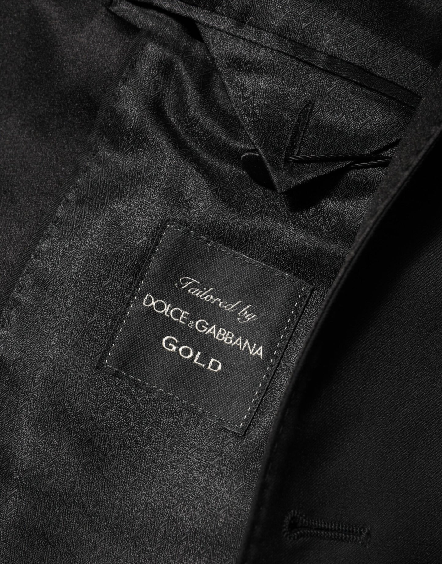 Dolce &amp; Gabbana Schwarzer Woll-Sakko mit 1 Knopf aus GOLD