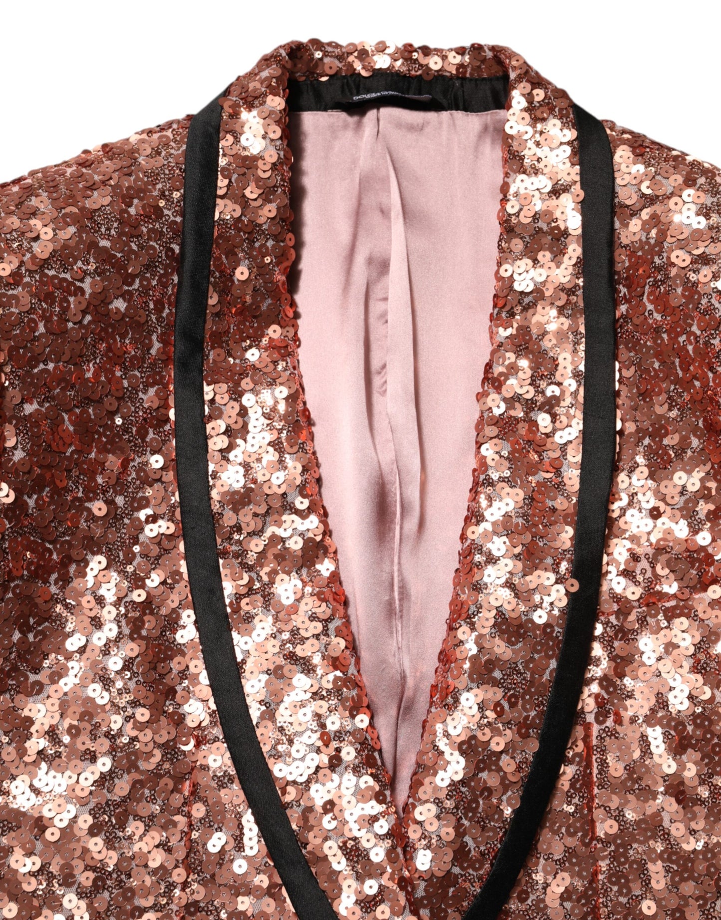 Dolce &amp; Gabbana Rosa Pailletten SICILIA 1 Knopf Herren Anzugblazer