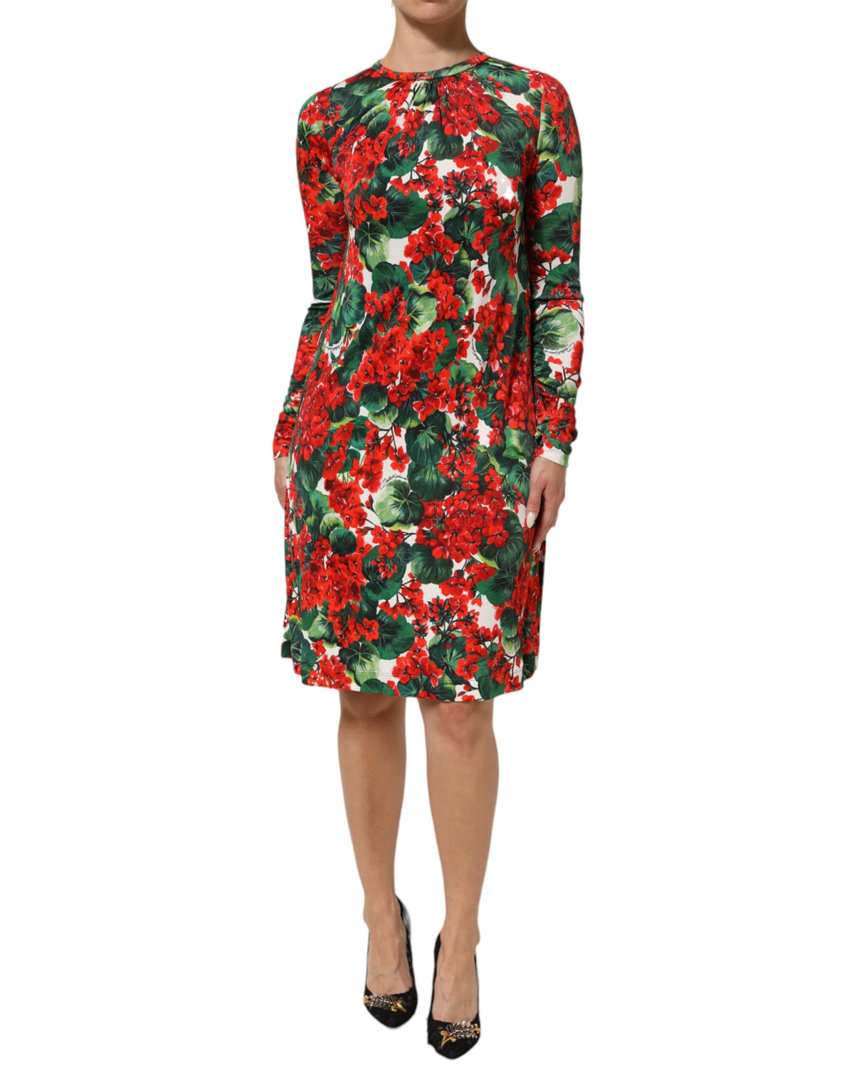 Dolce &amp; Gabbana – Kurzes Portofino-Kleid mit mehrfarbigem Blumenmuster