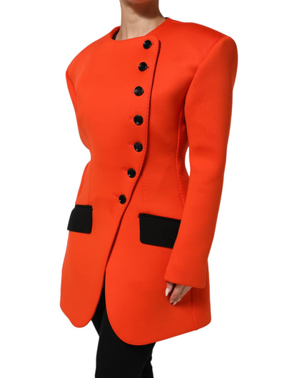 Dolce &amp; Gabbana – Rote Trenchcoat-Jacke für Damen mit Knöpfen