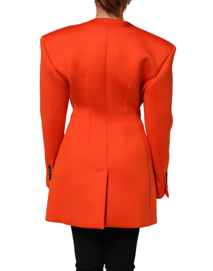 Dolce &amp; Gabbana – Rote Trenchcoat-Jacke für Damen mit Knöpfen