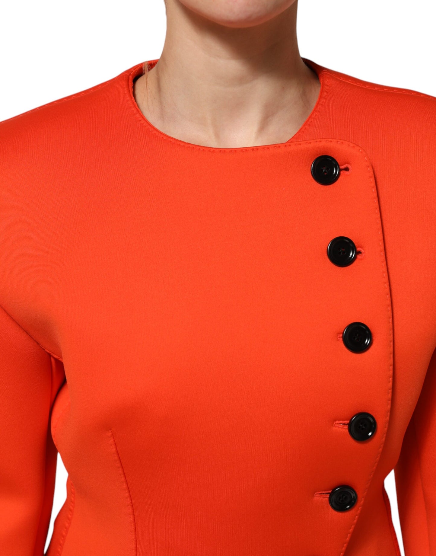 Dolce &amp; Gabbana – Rote Trenchcoat-Jacke für Damen mit Knöpfen