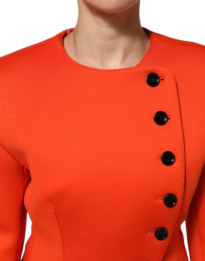 Dolce &amp; Gabbana – Rote Trenchcoat-Jacke für Damen mit Knöpfen
