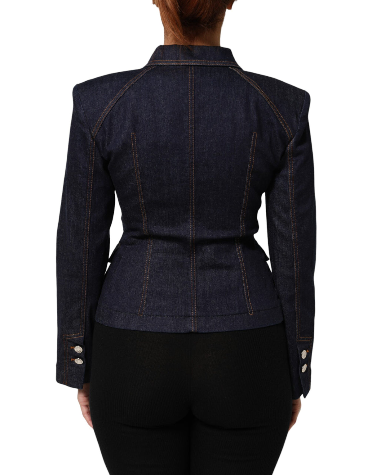 Dolce &amp; Gabbana – Dunkelblaue Jeansjacke mit Baumwollkragen