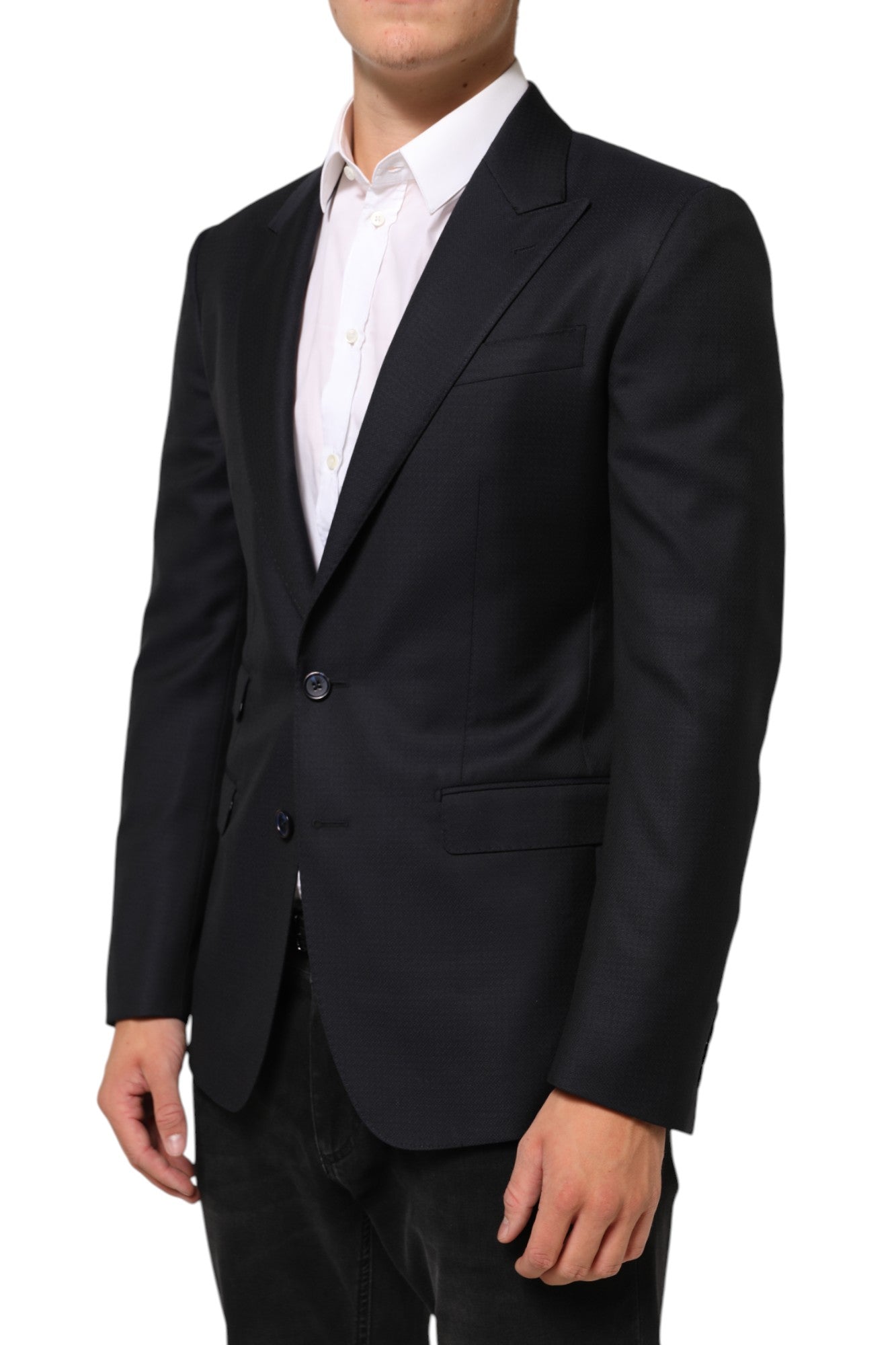 Dolce &amp; Gabbana – Schwarzer NAPOLI-Anzugblazer aus Wolle mit 2 Knöpfen für Herren