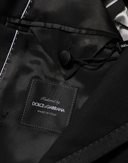 Dolce &amp; Gabbana – Schwarze Anzugjacke aus Wolle mit 1 Knopf für Herren