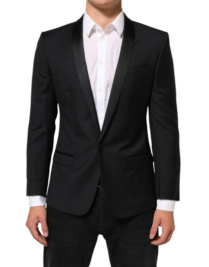 Dolce &amp; Gabbana Schwarz GOLD 1 Knopf Anzugjacke Herren Blazer