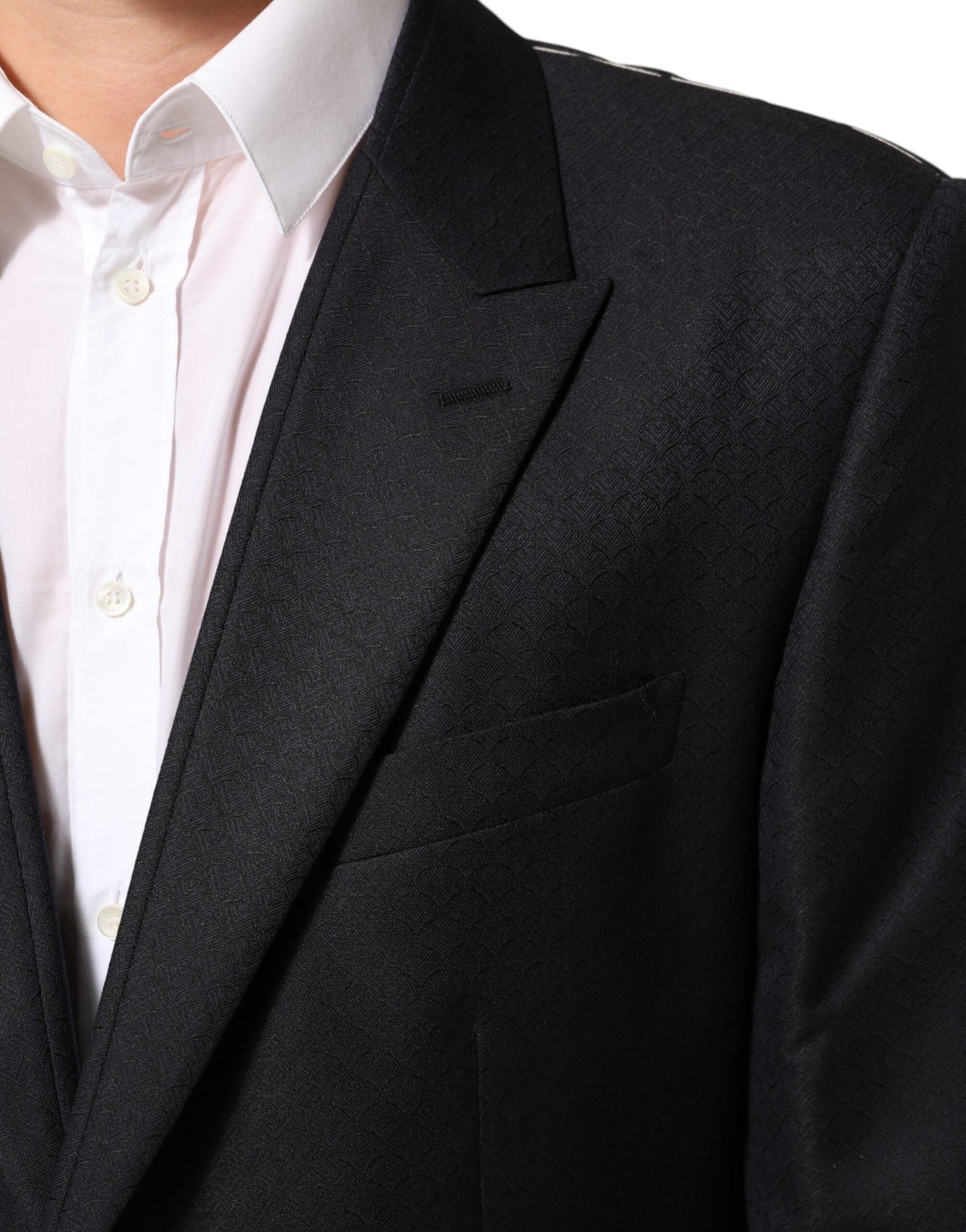 Dolce &amp; Gabbana – Schwarze Anzugjacke aus Wolle mit 2 Knöpfen für Herren