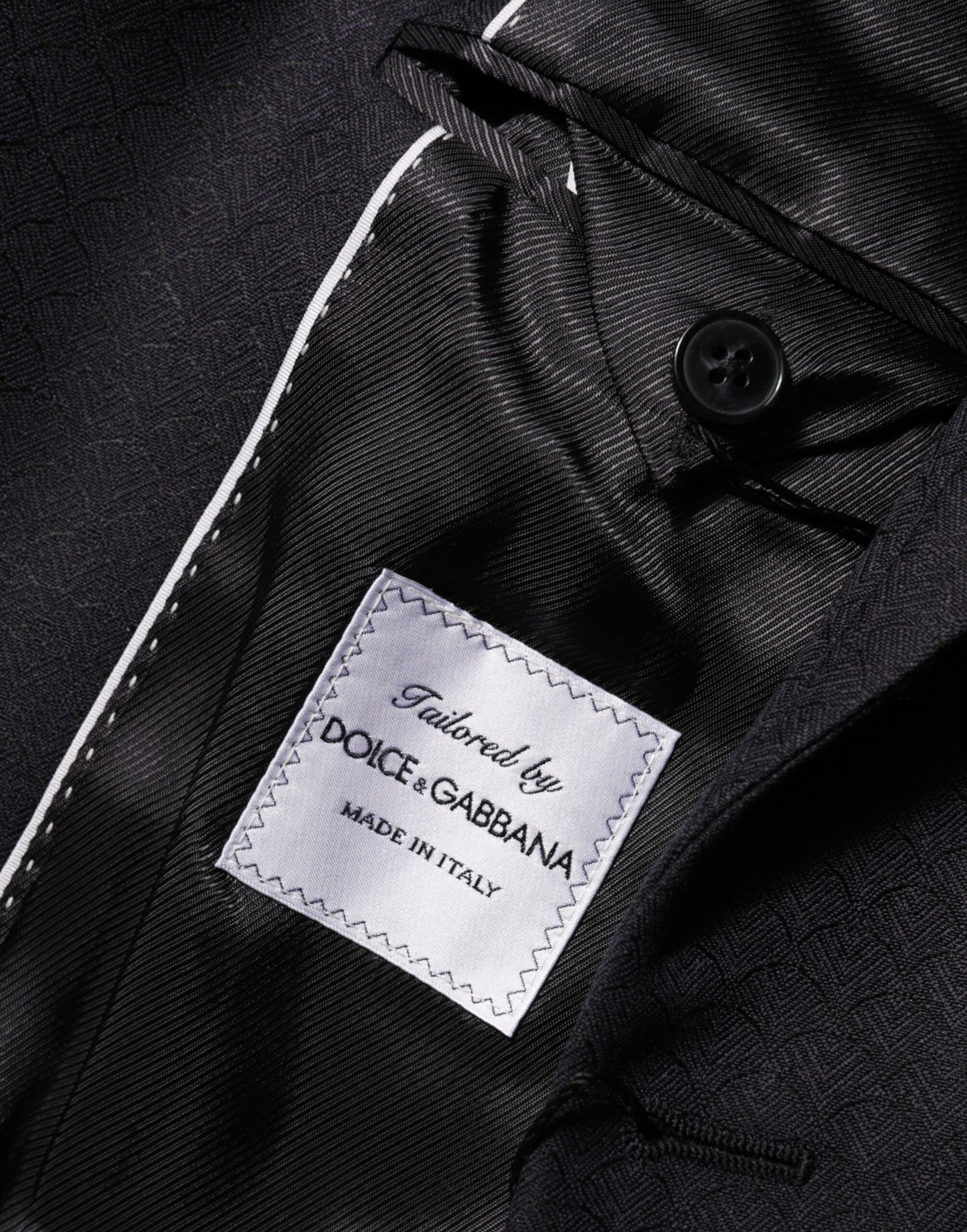 Dolce &amp; Gabbana – Schwarze Anzugjacke aus Wolle mit 2 Knöpfen für Herren