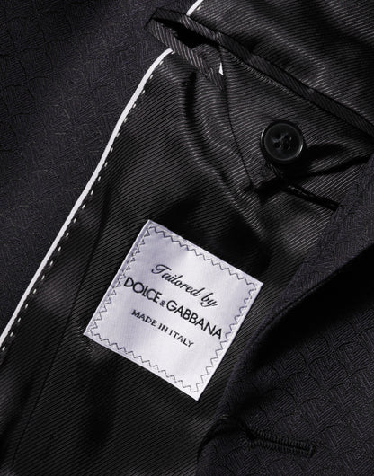 Dolce &amp; Gabbana – Schwarze Anzugjacke aus Wolle mit 2 Knöpfen für Herren