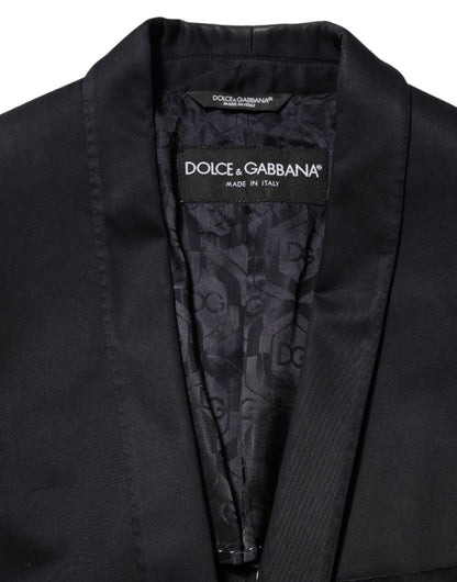 Dolce &amp; Gabbana – Schwarzer Anzugsjacken-Blazer aus Baumwolle mit 1 Knopf
