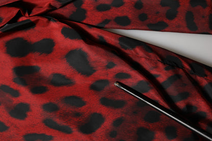 Dolce &amp; Gabbana – Bomberjacke mit durchgehendem Reißverschluss und Leopardenmuster in Rot