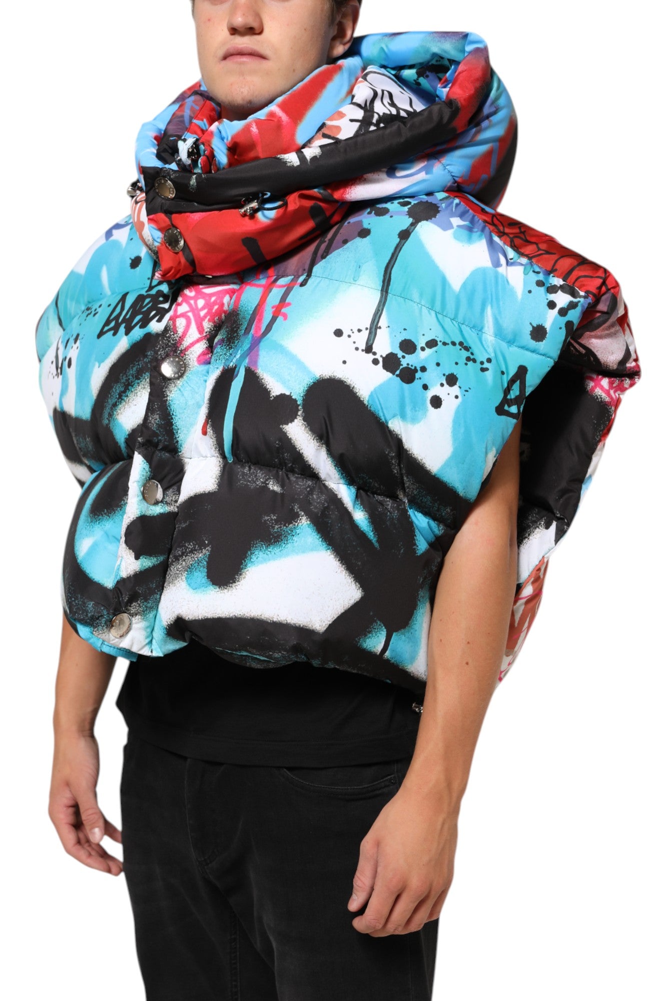 Dolce &amp; Gabbana – Sportweste mit Kapuze und Graffiti-Print