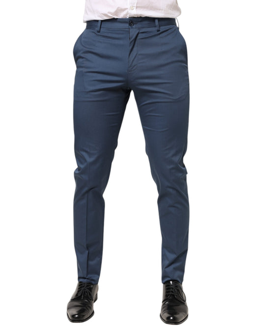 Dolce &amp; Gabbana Blaue Baumwollhose mit mittlerer Taille für Herren