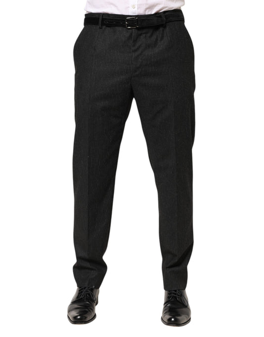 Dolce &amp; Gabbana – Schwarze Anzughose aus Baumwolle mit mittlerer Taille