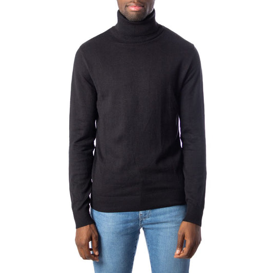 Jack Jones – Schwarzer Rollkragenpullover aus Baumwolle