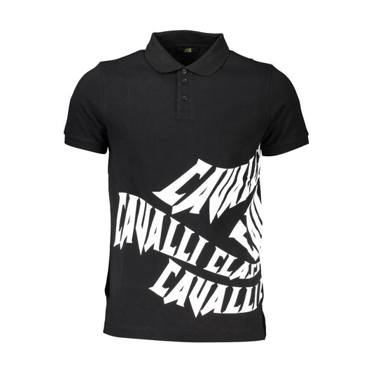 Schwarzes Poloshirt aus Baumwolle von Cavalli Class