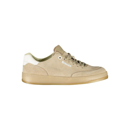 Blauer Beige Polyester-Sneaker