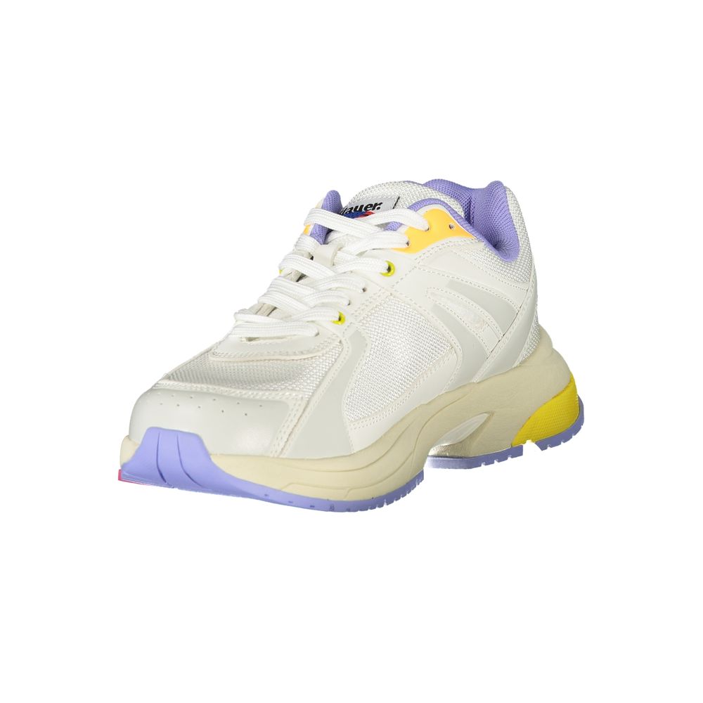 Blauer weißer Polyester-Sneaker