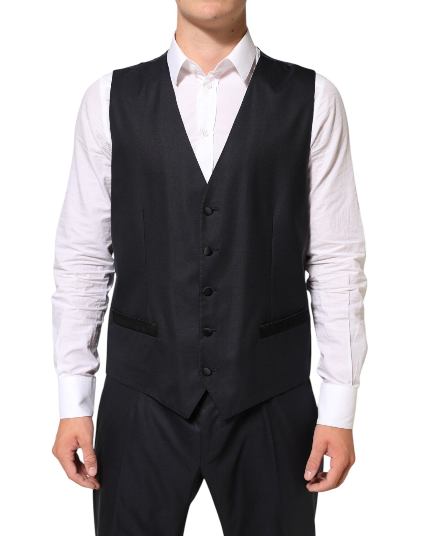 Dolce &amp; Gabbana – Schwarzer MARTINI-Anzug mit 2 Knöpfen, 3-teilig