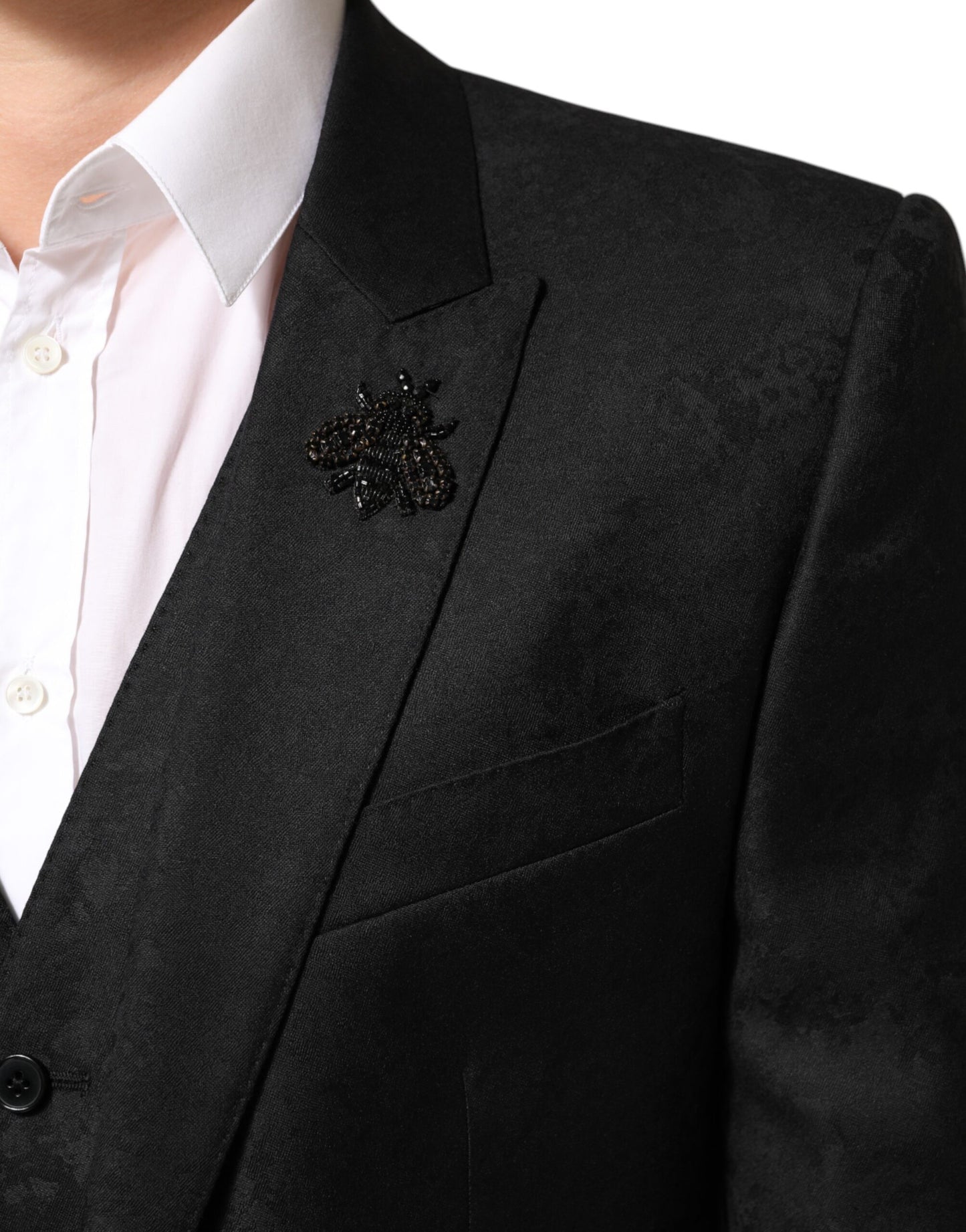 Dolce &amp; Gabbana – Schwarzer MARTINI-Anzug mit 2 Knöpfen, 3-teilig