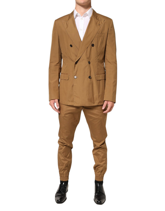 Dolce &amp; Gabbana Brauner TAORMINA Zweireihiger 2-teiliger Anzug