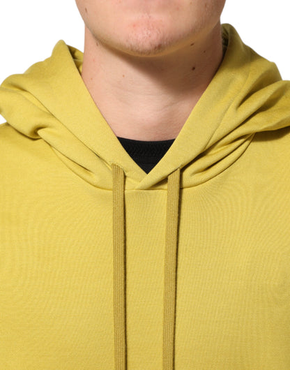 Dolce &amp; Gabbana Gelbes Logo-Sweatshirt aus Baumwolle mit Kapuze